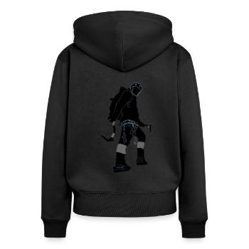 Alpinistes - Sweat à capuche zippé Premium bio Femme - noir - Dos - Julia (174cm)