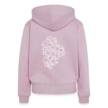 Traube Frucht Obst Vitamin Sommer Sonne Weinrebe - Frauen Premium Bio Zip Hoodie - Altrosa - Hinten - Julia (174cm)