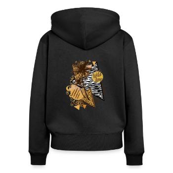 Wild Love 02 - Frauen Premium Bio Zip Hoodie - Schwarz - Hinten - Julia (174cm)