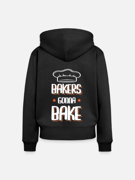 backen bäcker - Frauen Premium Bio Zip Hoodie - Schwarz