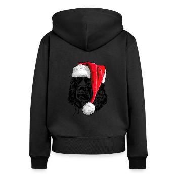 Père Noël Springer Spaniel Chiens de Noël - Sweat à capuche zippé Premium bio Femme - noir - Dos - Julia (174cm)