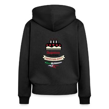 Geburtstag Obstgärtnerin Obstgärtner Gärtnerin - Frauen Premium Bio Zip Hoodie - Schwarz - Hinten - Julia (174cm)