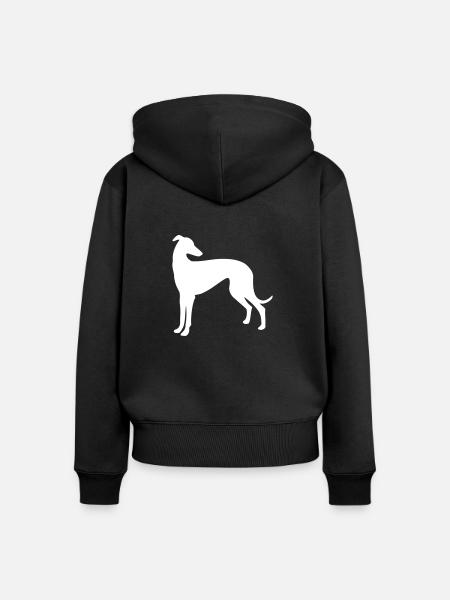 Greyhound - Frauen Premium Bio Zip Hoodie - Schwarz