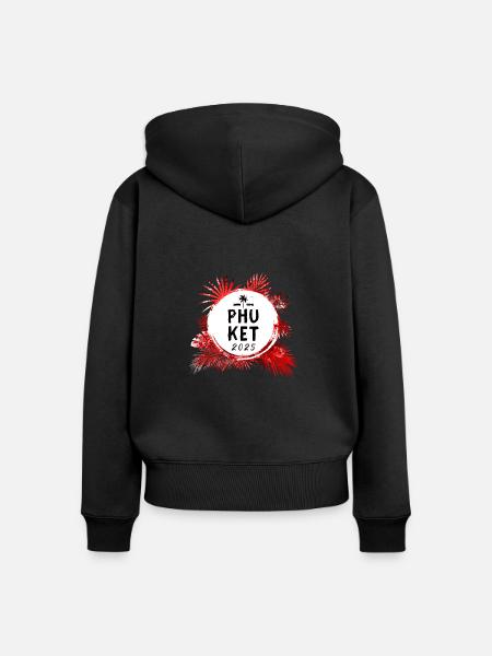 Phuket 2025 Bunt - Frauen Premium Bio Zip Hoodie - Schwarz