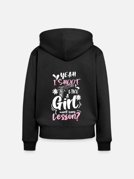 Waffe Munition Schusswaffe - Frauen Premium Bio Zip Hoodie - Schwarz