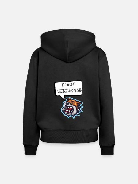 I use dumbells - Frauen Premium Bio Zip Hoodie - Schwarz