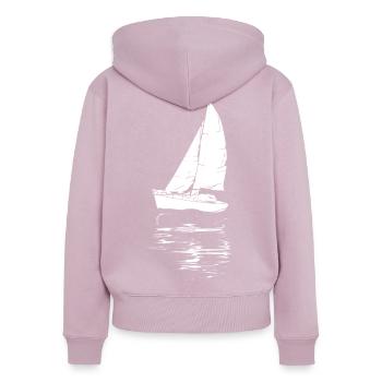 Sailing Drawing - Women's Premium Organic Zip Hoodie - dusky pink - Back - Julia (174cm)