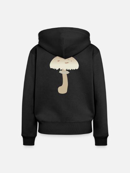 Minimalistische Sonnenschirm-Pilz-Illustration - Frauen Premium Bio Zip Hoodie - Schwarz