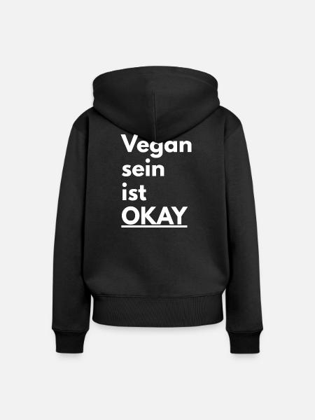 Spruch für den veganen Lebensstil - Frauen Premium Bio Zip Hoodie - Schwarz