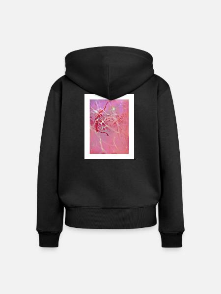 Abstrakte rosa Reflexionen - Frauen Premium Bio Zip Hoodie - Schwarz