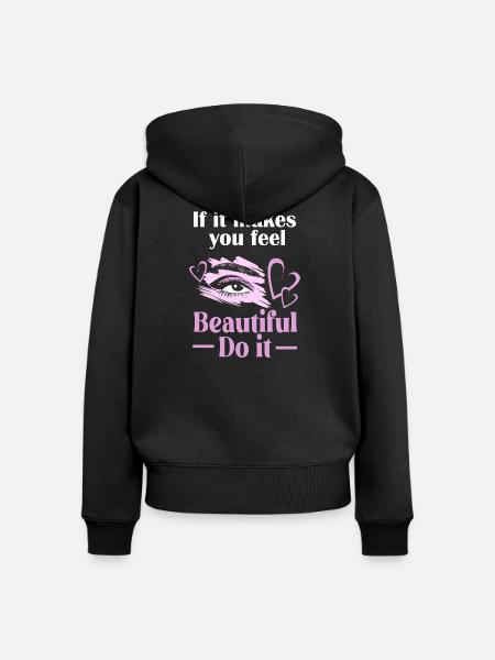 Make-up Kosmetik Kosmetikerin Microblading - Frauen Premium Bio Zip Hoodie - Schwarz