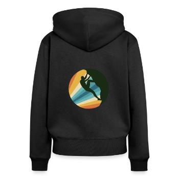 Rock Climbing - Frauen Premium Bio Zip Hoodie - Schwarz - Hinten - Julia (174cm)