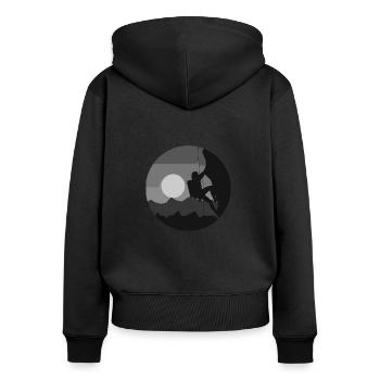 Rock Climbing - Frauen Premium Bio Zip Hoodie - Schwarz - Hinten - Julia (174cm)