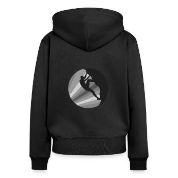 Rock Climbing - Frauen Premium Bio Zip Hoodie - Schwarz - Hinten - Julia (174cm)
