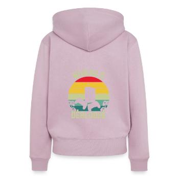 Level 2 Unlocked - Women's Premium Organic Zip Hoodie - dusky pink - Back - Julia (174cm)