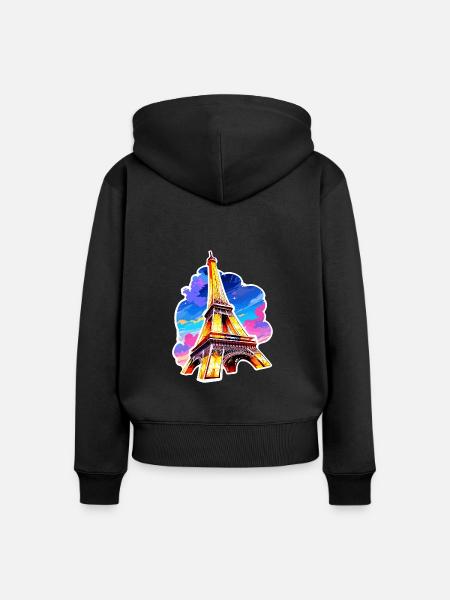 Eiffelturm #22 - Frauen Premium Bio Zip Hoodie - Schwarz