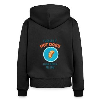 Hot-dogs Hot-Dogs - Sweat à capuche zippé Premium bio Femme - noir - Dos - Julia (174cm)