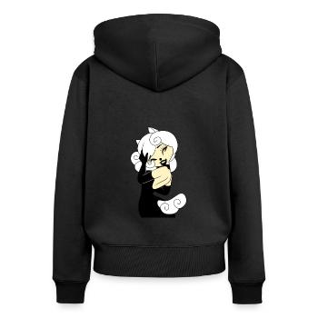 TShirt Perfect Mädchen Pferde Blonde Schwarzes Kleid 2022 - Frauen Premium Bio Zip Hoodie - Schwarz - Hinten - Julia (174cm)