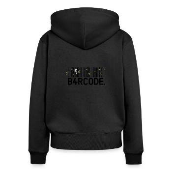 B4RCODE. Bamboo black - Women's Premium Organic Zip Hoodie - black - Back - Julia (174cm)