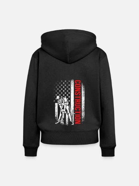 Bauarbeiter Baustelle - Frauen Premium Bio Zip Hoodie - Schwarz