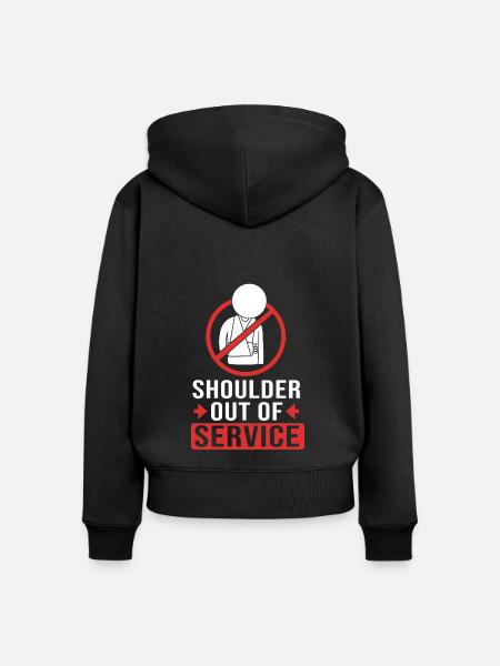 Gebrochener Arm Knochen Knochenbruch - Frauen Premium Bio Zip Hoodie - Schwarz