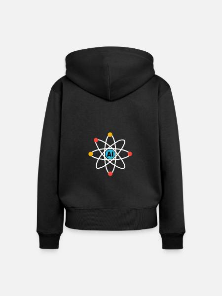 AI Atom - Frauen Premium Bio Zip Hoodie - Schwarz