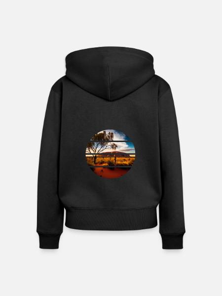 Uluru Australia Ayers Rock - Frauen Premium Bio Zip Hoodie - Schwarz