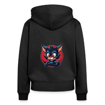 Super mignon tasmanian Devil style rétro - Sweat à capuche zippé Premium bio Femme - noir - Dos - Julia (174cm)