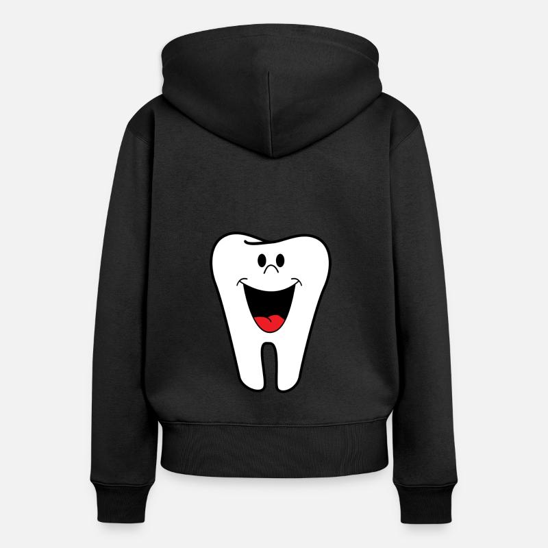 Dent - Sweat à capuche zippé Premium bio Femme - noir