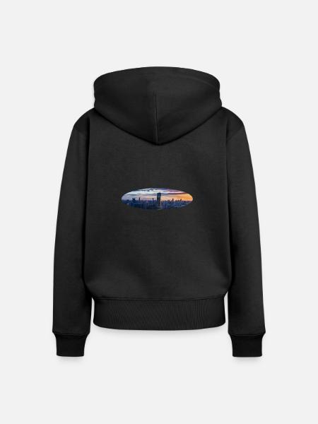 New York - Frauen Premium Bio Zip Hoodie - Schwarz