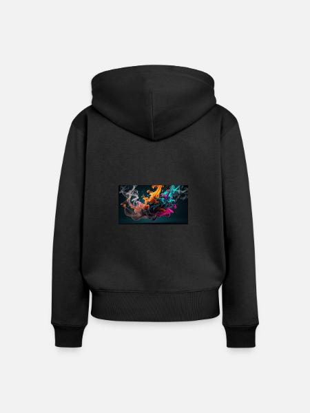Smoke - Frauen Premium Bio Zip Hoodie - Schwarz