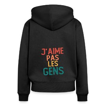 I Don't Like People – Anti-Social Humor - Women's Premium Organic Zip Hoodie - black - Back - Julia (174cm)