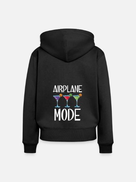 8 Airplane Mode copy - Frauen Premium Bio Zip Hoodie - Schwarz
