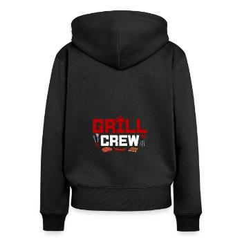 Grillparty Hobby Griller BBQ Grillen Grill Crew - Frauen Premium Bio Zip Hoodie - Schwarz - Hinten - Julia (174cm)