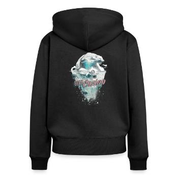 bear casino poker skat - Frauen Premium Bio Zip Hoodie - Schwarz - Hinten - Julia (174cm)