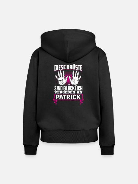PATRICK - Brüste - Frauen Premium Bio Zip Hoodie - Schwarz