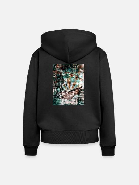 Street-Art - Frauen Premium Bio Zip Hoodie - Schwarz