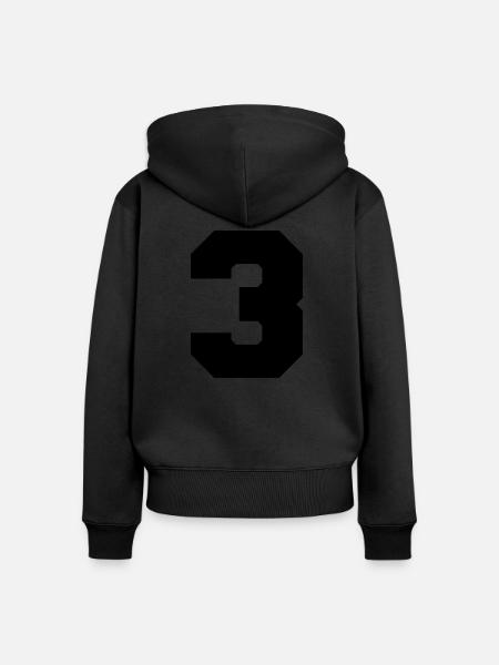 3 - Frauen Premium Bio Zip Hoodie - Schwarz