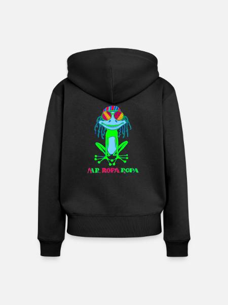 Mr. Ropa Ropa - Frauen Premium Bio Zip Hoodie - Schwarz