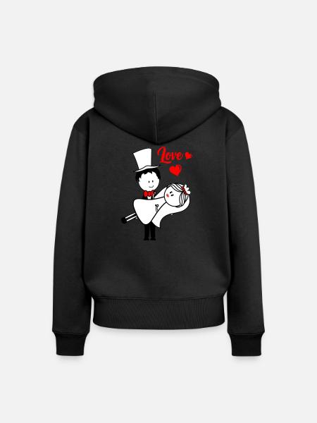 ehepaar married - Frauen Premium Bio Zip Hoodie - Schwarz