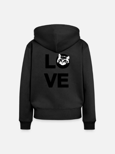 Liebes-Chat - Frauen Premium Bio Zip Hoodie - Schwarz