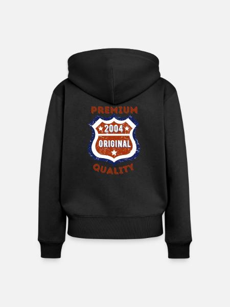 Premium-Qualität 2004 - Frauen Premium Bio Zip Hoodie - Schwarz