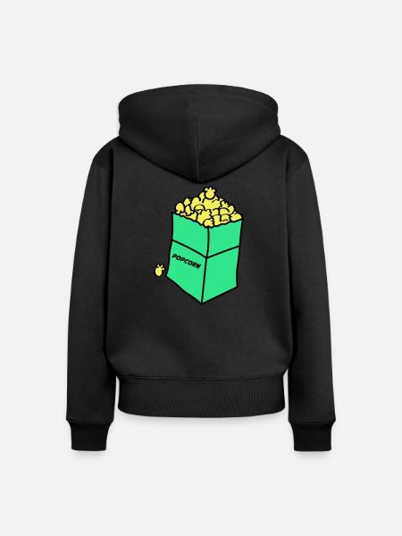 popcorn 02 - Frauen Premium Bio Zip Hoodie - Schwarz