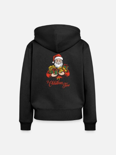Weihnachtsmann - Frauen Premium Bio Zip Hoodie - Schwarz