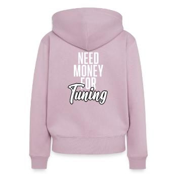Need Money For Tuning - Frauen Premium Bio Zip Hoodie - Altrosa - Hinten - Julia (174cm)
