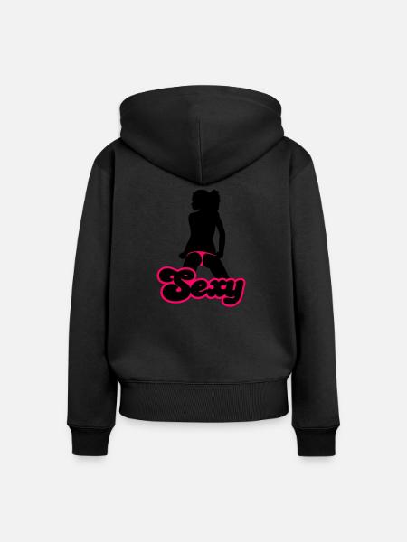 Sexy - Frauen Premium Bio Zip Hoodie - Schwarz