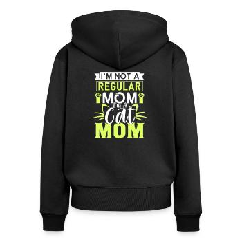 I m not a regular mom i m a cat mom - Women's Premium Organic Zip Hoodie - black - Back - Julia (174cm)