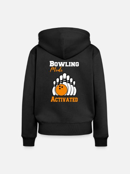 Bowling Bowling Bowling - Frauen Premium Bio Zip Hoodie - Schwarz