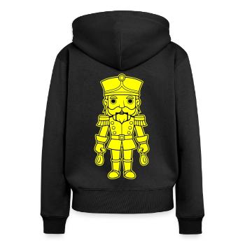Nussknacker Weihnachten - Frauen Premium Bio Zip Hoodie - Schwarz - Hinten - Julia (174cm)