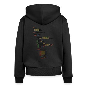 Coder Coding Software Developer Programmer Nerd Ge - Frauen Premium Bio Zip Hoodie - Schwarz - Hinten - Julia (174cm)